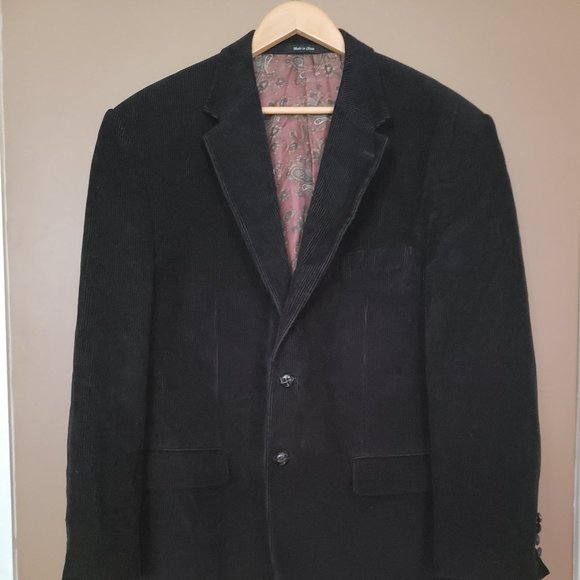 Vintage Men's Ralph Lauren Black Coduroy Jacket Size 48R - Picture 9 of 9